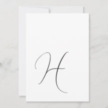 Moderne Monogram Elegante Zwarte & Witte Huwelijk 
