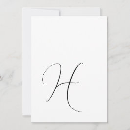 Moderne Monogram Elegante Zwarte & Witte Huwelijk Save The Date