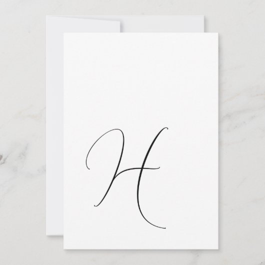 Moderne Monogram Elegante Zwarte & Witte Huwelijk Save The Date (Voorkant)