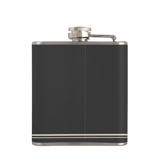 Moderne monogram en naam donkergrijs Man Heupfles (Achterkant)