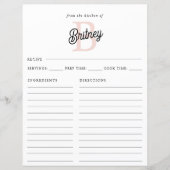 Moderne Monogram en Naam Zacht Roze Recept (Voorkant)