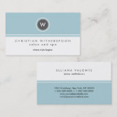 Moderne monogram esthetisch Visitekaartje (Voorkant / Achterkant)