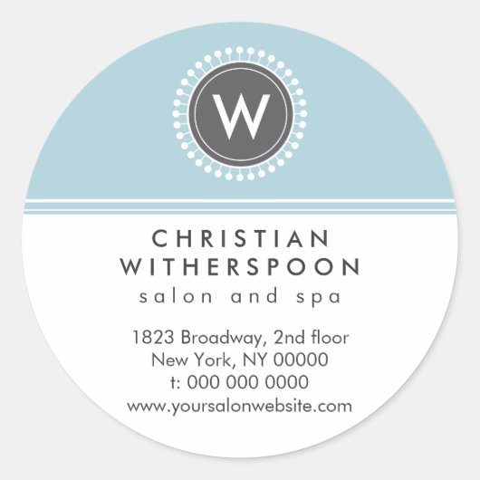 Moderne Monogram Esthetische Promotionele Sticker (Voorkant)