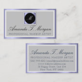 Moderne Monogram Event Planner ingelijst Smoky Blu Visitekaartje (Voorkant / Achterkant)