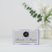 Moderne Monogram Event Planner ingelijst Smoky Blu Visitekaartje (Staand voorkant)