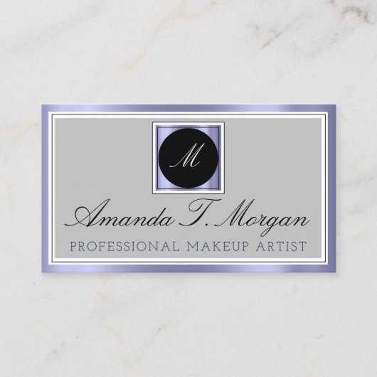 Moderne Monogram Event Planner ingelijst Smoky Blu Visitekaartje (Voorkant)