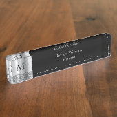 Moderne monogram Executive Naambordje (Zijkant)