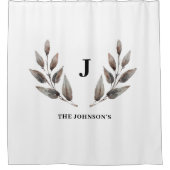 Moderne monogram familie douchegordijn (Voorkant)