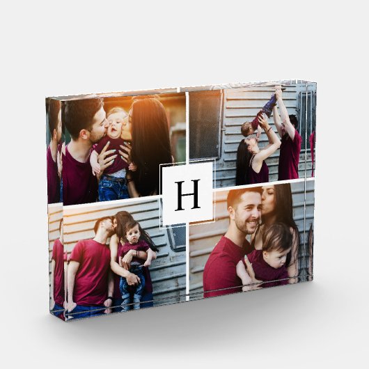 Moderne Monogram Familie Fotocollage Fotoblokken (Links)