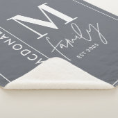 Moderne monogram familie marjoy grijs stijlvol ele sherpa deken (3/4)