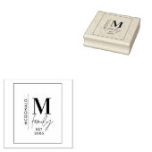 Moderne monogram familie marjoy grijs stijlvol rubberstempel (Gestempeld)