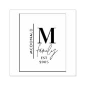 Moderne monogram familie marjoy grijs stijlvol rubberstempel (Afrduk)