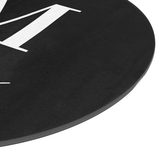 Moderne monogram familie navy, stijlvol monochroom snijplank (Hoek)