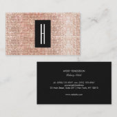 Moderne monogram, Faux Roos Gold Sequins Visitekaartje (Voorkant / Achterkant)