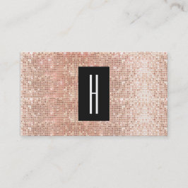 Moderne monogram, Faux Roos Gold Sequins Visitekaartje