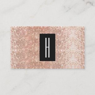 Moderne monogram, Faux Roos Gold Sequins Visitekaartje