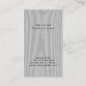 Moderne monogram Faux Wood Verticale constructie Visitekaartje (Achterkant)