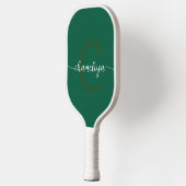 Moderne Monogram Flessen Groene & Witte Pickleball Paddle (Links)