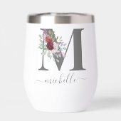 Moderne Monogram Florale Initiële Naam (Achterkant)