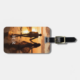 Moderne Monogram Foto Bagagelabel