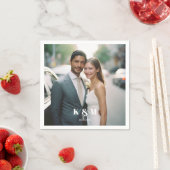 Moderne monogram foto bruiloft servet (Insitu)