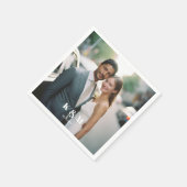 Moderne monogram foto bruiloft servet (Hoek)