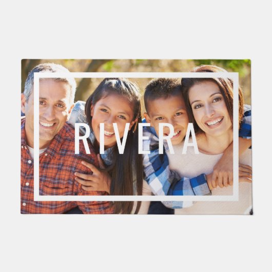 Moderne monogram foto Doormat Deurmat (Voorkant)