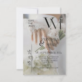Moderne Monogram Foto Huwelijk Save The Date Kaart (Voorkant)