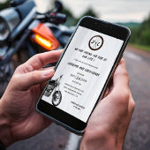 Moderne Monogram Foto Motorfiets Avontuur Trouwen Kaart