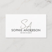 Moderne Monogram Foto QR Designer Professional Visitekaartje (Voorkant)