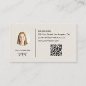 Moderne Monogram Foto QR Professioneel Visitekaartje (Achterkant)