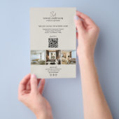 Moderne Monogram Foto QR Zakelijk Professioneel Flyer (Hand)