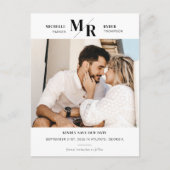 Moderne Monogram Foto slaat het Briefkaart Datum o (Voorkant)