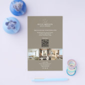 Moderne Monogram Foto Taupe Zakelijk Professioneel Flyer (Enkel)
