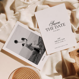 Moderne Monogram Foto Trouw Save the Date