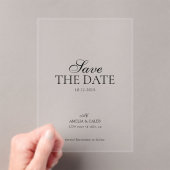 Moderne Monogram Foto Trouw Save the Date Acryl Uitnodigingen (Insitu (Draagbaar))