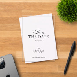 Moderne Monogram Foto Trouw Save the Date Acryl Uitnodigingen