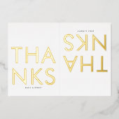 Moderne Monogram foto TWEE Dank U GOLD Folie Uitnodiging (Voorkant)