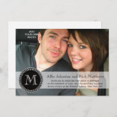 Moderne Monogram Foto Wedding Invitations Kaart (Voorkant / Achterkant)
