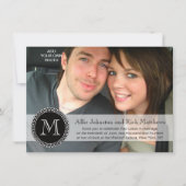 Moderne Monogram Foto Wedding Invitations Kaart (Voorkant)