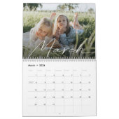 Moderne monogram fotocollage familie kalender (Mar 2026)