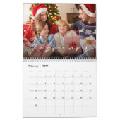Moderne monogram fotocollage familie kalender (Feb 2027)