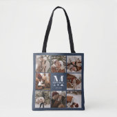 Moderne Monogram & Fotocollage Gepersonaliseerde M Tote Bag (Voorkant)