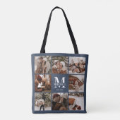 Moderne Monogram & Fotocollage Gepersonaliseerde M Tote Bag (Achterkant)