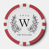 Moderne Monogram fotofamilie Poker Chips (Voorkant)