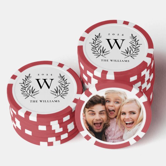 Moderne Monogram fotofamilie Poker Chips (Opstapeling)