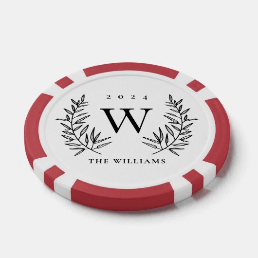 Moderne Monogram fotofamilie Poker Chips (Enkel)