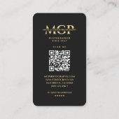 Moderne Monogram Fotograaf Zwart Goud Lens Visitekaartje (Achterkant)