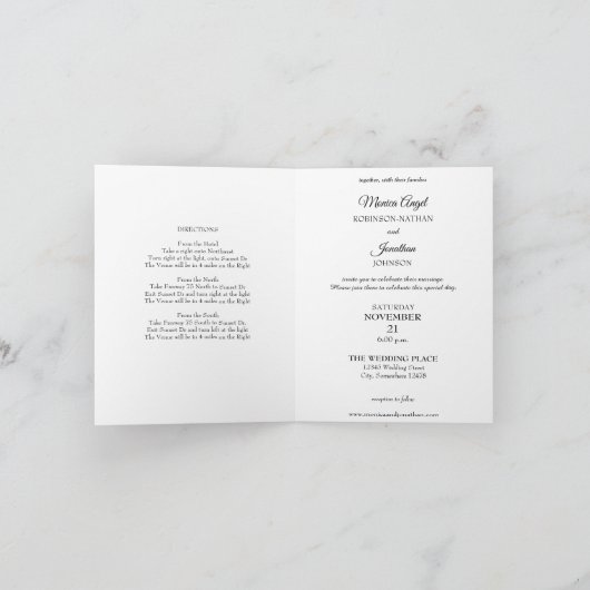 Moderne monogram foto's en legant gevouwen bruilof (Binnen)