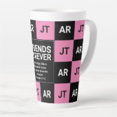 Moderne monogram FRIENDS FOREVER Christelijk Latte Mok (Rechterhoek)